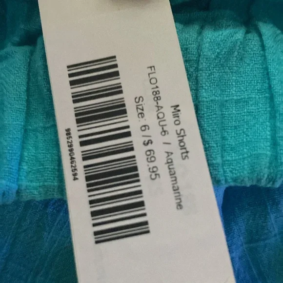 NWT Florencia Miri Shorts, Aquamarine, Size 6 - Picture 2 of 7